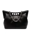 Alexander Mcqueen Leather The Peak Shoulder Bag With Chain In Black