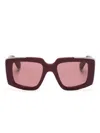 Alexander Mcqueen The Grip Square-frame Sunglasses In Red