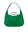 Alexander Mcqueen The Jewelled Hobo Leather Shoulder Bag In Green