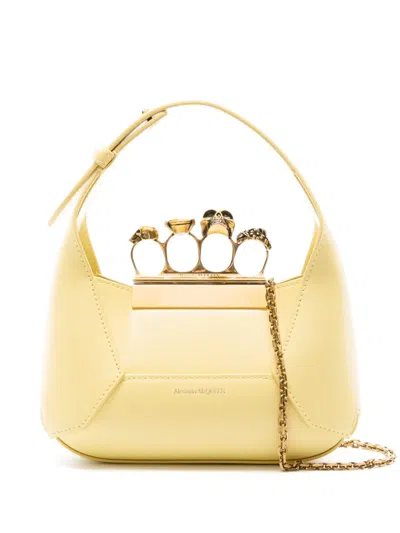 Alexander Mcqueen Mini Jewelled Handbag In Soft Ivory