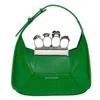Alexander Mcqueen The Jewelled Hobo Leather Shoulder Bag In Green