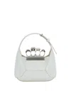 Alexander Mcqueen Jewelled Skull Hobo Bag In White