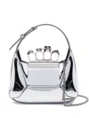 Alexander Mcqueen Mini Jewel Skull Metallic Top-handle Bag In Metallic