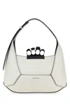 Alexander Mcqueen Women Silver Leather Jewelled Hobo Handbag Medium
