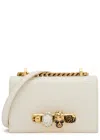 Alexander Mcqueen The Jewelled Satchel Mini Crocodile-effect Leather Shoulder Bag In White