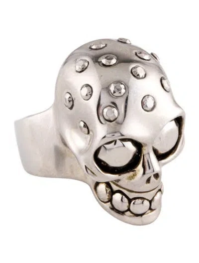Pre-owned Alexander Mcqueen The Jewelled Skull Ring In Multi