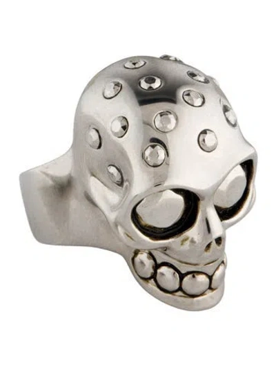 Pre-owned Alexander Mcqueen The Jewelled Skull Ring In Multicolor