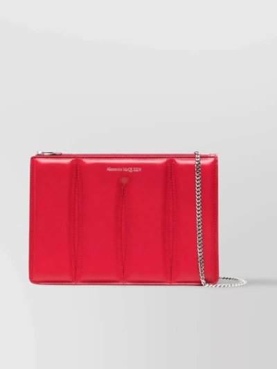 Alexander Mcqueen The Linear Chain Clutch Bag In Red