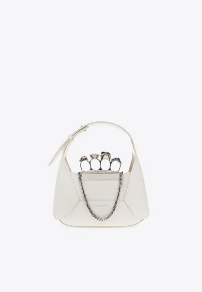 Alexander Mcqueen Jewelled Mini Shoulder Bag In White