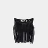 Alexander Mcqueen Stylish Mini Peak Fringed Crossbody Bag In Black