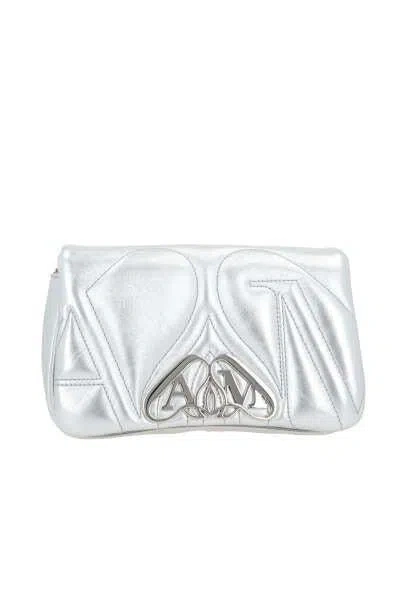 Alexander Mcqueen The Mini Seal Crossbody In Silver