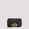 Alexander Mcqueen The Seal Mini Embellished Quilted Leather Shoulder Bag In Black