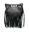 Alexander Mcqueen Stylish Mini Peak Fringed Crossbody Bag In Black