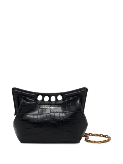 Alexander Mcqueen The Peak Mini Bag With Chain In Black