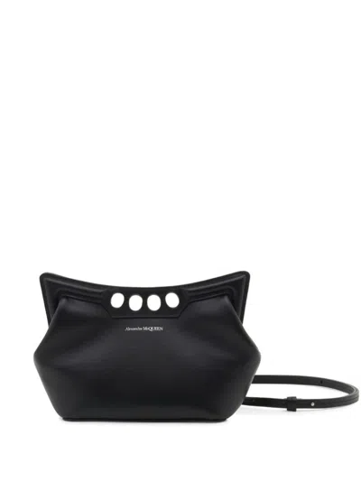 Alexander Mcqueen Mini The Peak Curved Bag In Black