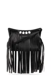 Alexander Mcqueen Stylish Mini Peak Fringed Crossbody Bag In Black