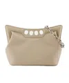 Alexander Mcqueen The Peak Small Curved Shoulder Bag In Nude