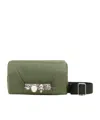 Alexander Mcqueen The Puffy Embellished Padded Belt Bag In Green