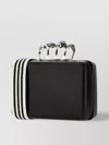 Alexander Mcqueen The Rectangular Leather Handbag With Jewel Handle In Black