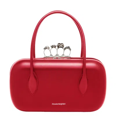 Alexander Mcqueen The Reverse Leather Clutch In Red