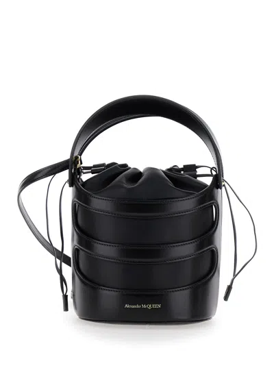 Alexander Mcqueen The Rise Bucket Bag In Black