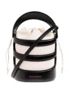 Alexander Mcqueen The Rise Nappa Leather Bucket Bag In Black/soft Ivory