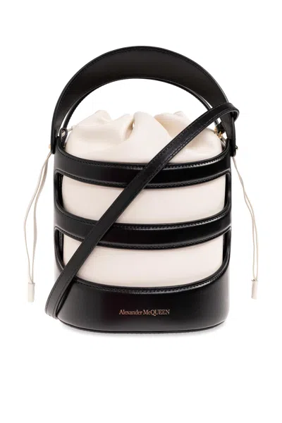 ALEXANDER MCQUEEN TWO-TONE LEATHER THE RISE BUCKET BAG