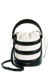 Alexander Mcqueen The Rise Leather Bucket Bag In Black/ Soft Ivory