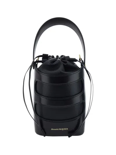 Alexander Mcqueen 'the Rise Mini' Bucket Bag In Black