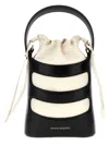 Alexander Mcqueen The Rise Nappa Leather Bucket Bag In Blacksoftivory