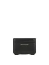 Alexander Mcqueen The Seal Leather Cardholder In Black