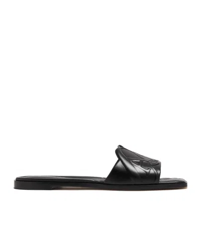 ALEXANDER MCQUEEN ALEXANDER MCQUEEN THE SEAL EMBOSSED SLIP-ON SLIDES
