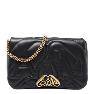 Alexander Mcqueen The Seal Lambskin Bag In Black
