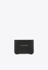 Alexander Mcqueen The Seal Leather Cardholder In Black