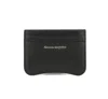 Alexander Mcqueen The Seal Leather Cardholder In Nero