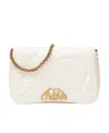 Alexander Mcqueen Alexander Mc Queen Seal Logo Small Leather Crossbody Bag In White