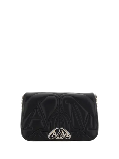 Alexander Mcqueen Small The Seal Shoulder Bag In Black
