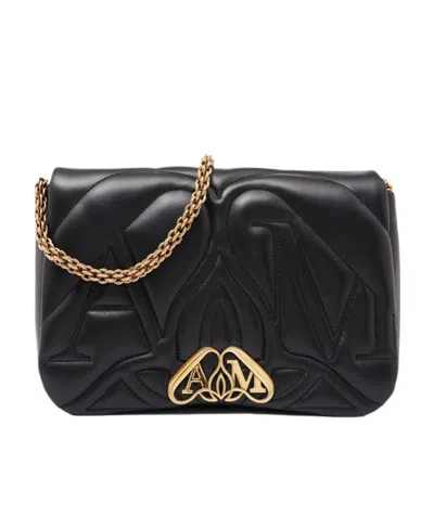 Alexander Mcqueen The Seal Shoulder Bag In Black