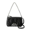 Alexander Mcqueen Black Calfskin Leather The Seal Small Bag In Black