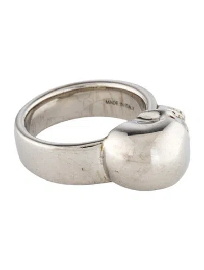 Pre-owned Alexander Mcqueen The Side Skull Cocktail Ring In Multi