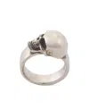 Alexander Mcqueen The Side Skull Ring In Yellow