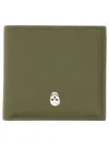 Alexander Mcqueen Brown Calf Skin Wallets In Green
