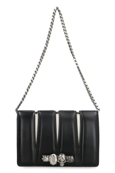 Alexander Mcqueen Slash Studded Chain-link Bag In Black
