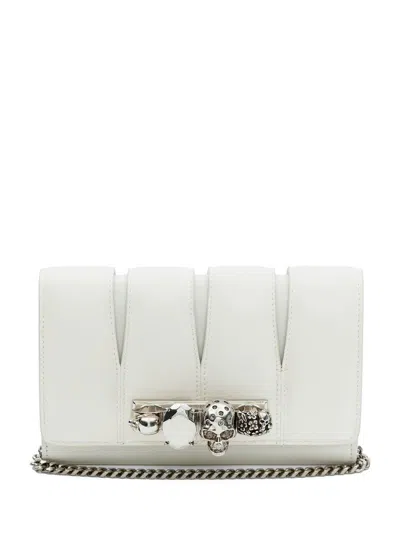 Alexander Mcqueen The Slash Leather Crossbody Bag In White