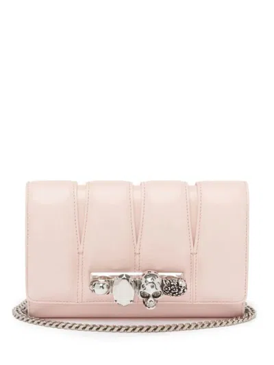 Alexander Mcqueen The Slash Leather Crossbody Bag In Pink