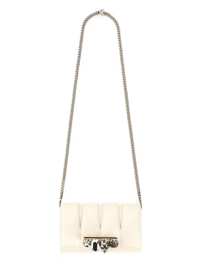 Alexander Mcqueen Women The Slash Clutch Bag In White