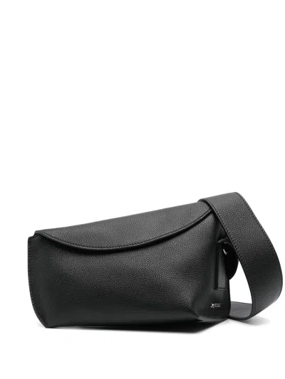 Alexander Mcqueen Sling Grainy Calf Leather Crossbody Bag In Black