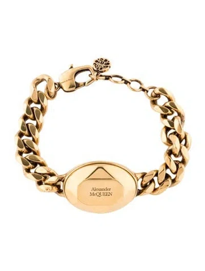 Pre-owned Alexander Mcqueen The Stone Faceted Chain Station Bracelet, 6.75" In Multi