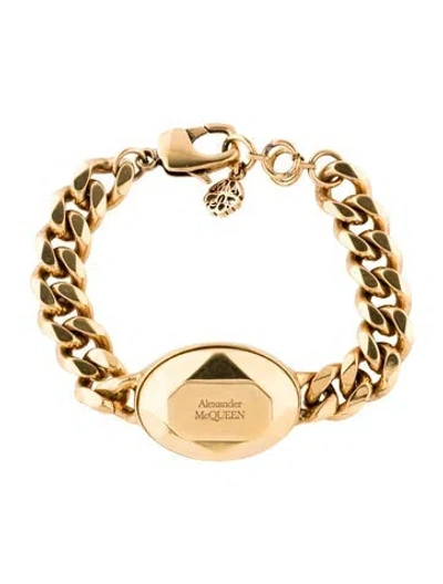 Pre-owned Alexander Mcqueen The Stone Faceted Chain Station Bracelet, 6.75" In Multi