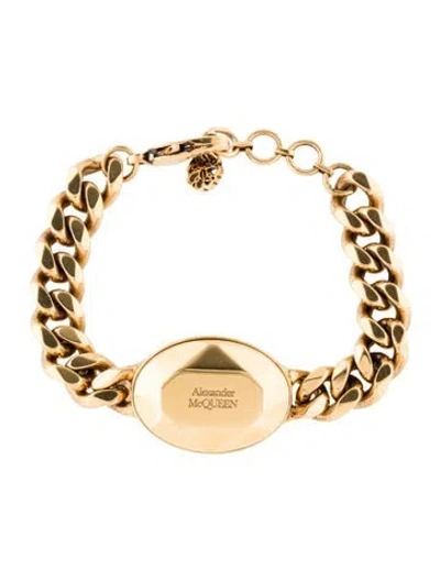 Pre-owned Alexander Mcqueen The Stone Faceted Chain Station Bracelet, 6.75" In Multi